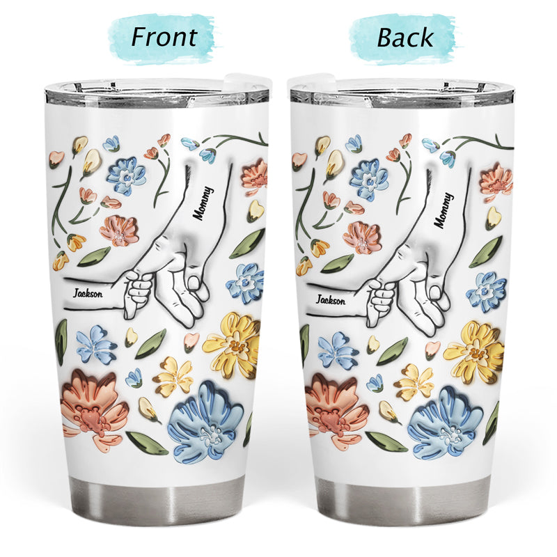 Hand In Hand, I Will Always Protect You - Gift For Mom, Grandma - 3D Inflated Effect Printed Cup, Personalized Tumbler