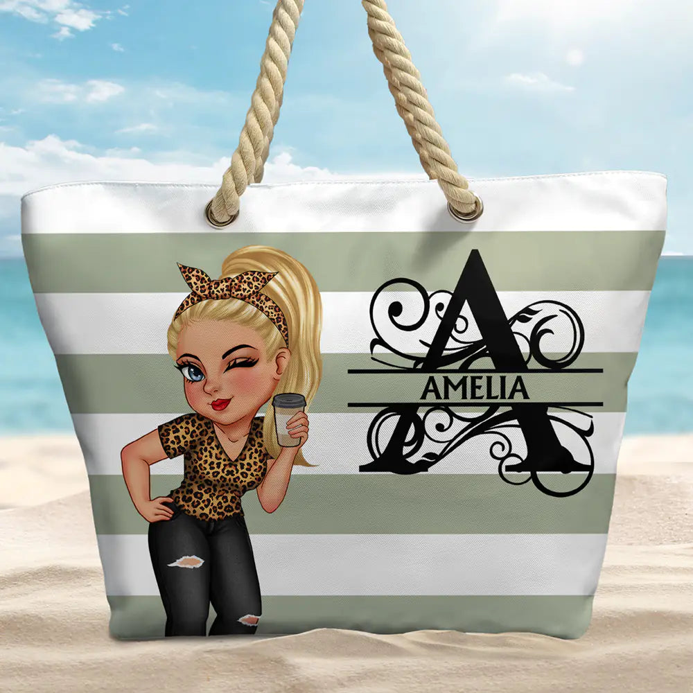 Summer Is Calling Beach Vacation Monogram - Personalized Beach Bag