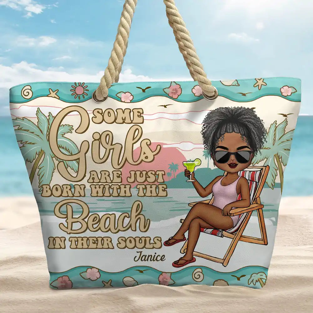 Just A Girl Who Loves Beaches - Personalized Beach Bag