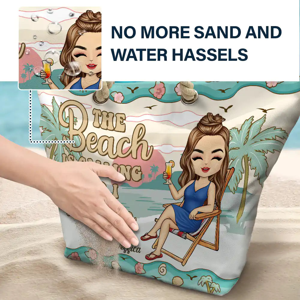 Just A Girl Who Loves Beaches - Personalized Beach Bag