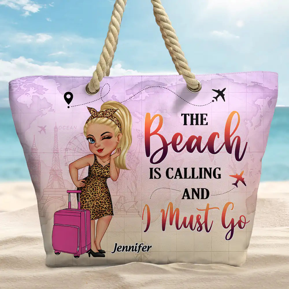 Just A Girl Who Loves Traveling Beach Vacation - Personalized Beach Bag