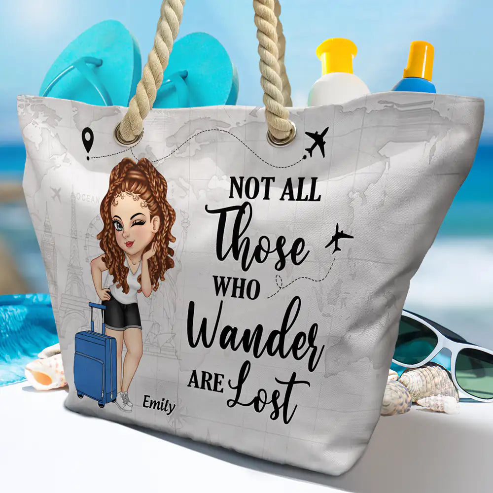 Just A Girl Who Loves Traveling Beach Vacation - Personalized Beach Bag