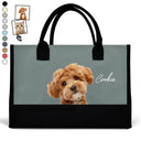 Custom Photo Dog Mom Cat Mom - Personalized Canvas Tote Bag