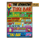 Tropical Parrot Tiki Bar Is Always Open Custom Classic Metal Signs, Tiki Lounge Decor, Parrot Lounge Decor, Tropical Tiki Decor