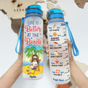 Just A Girl Who Loves Beaches - Personalized Custom Water Tracker Bottle