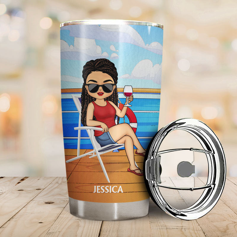 Just A Girl A Boy Who Loves Cruising - Gift For Travelers - Personalized Custom Tumbler