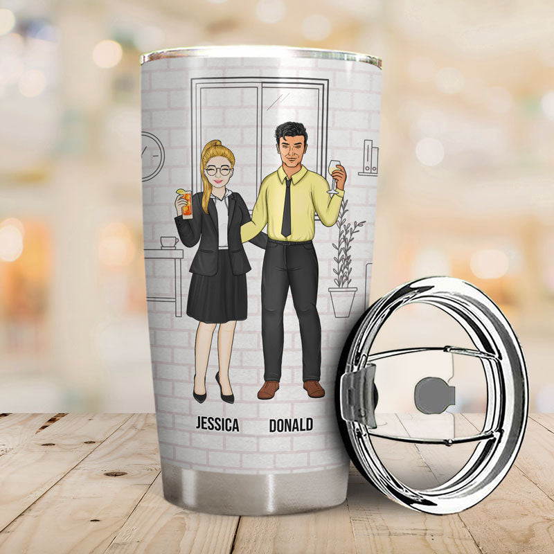 Work Made Us Colleagues Friends - Gift For BFF Bestie - Personalized Custom Tumbler