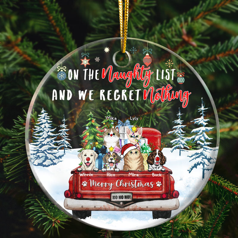 Have Yourself A Furry Little Christmas - Christmas Gift For Dog Lovers And Cat Lovers - Personalized Custom Circle Acrylic Ornament