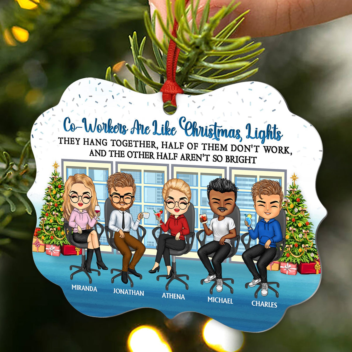 Work Made Us Colleagues - Christmas Gift For Co-workers And Best Friends - Personalized Custom Aluminum Ornament