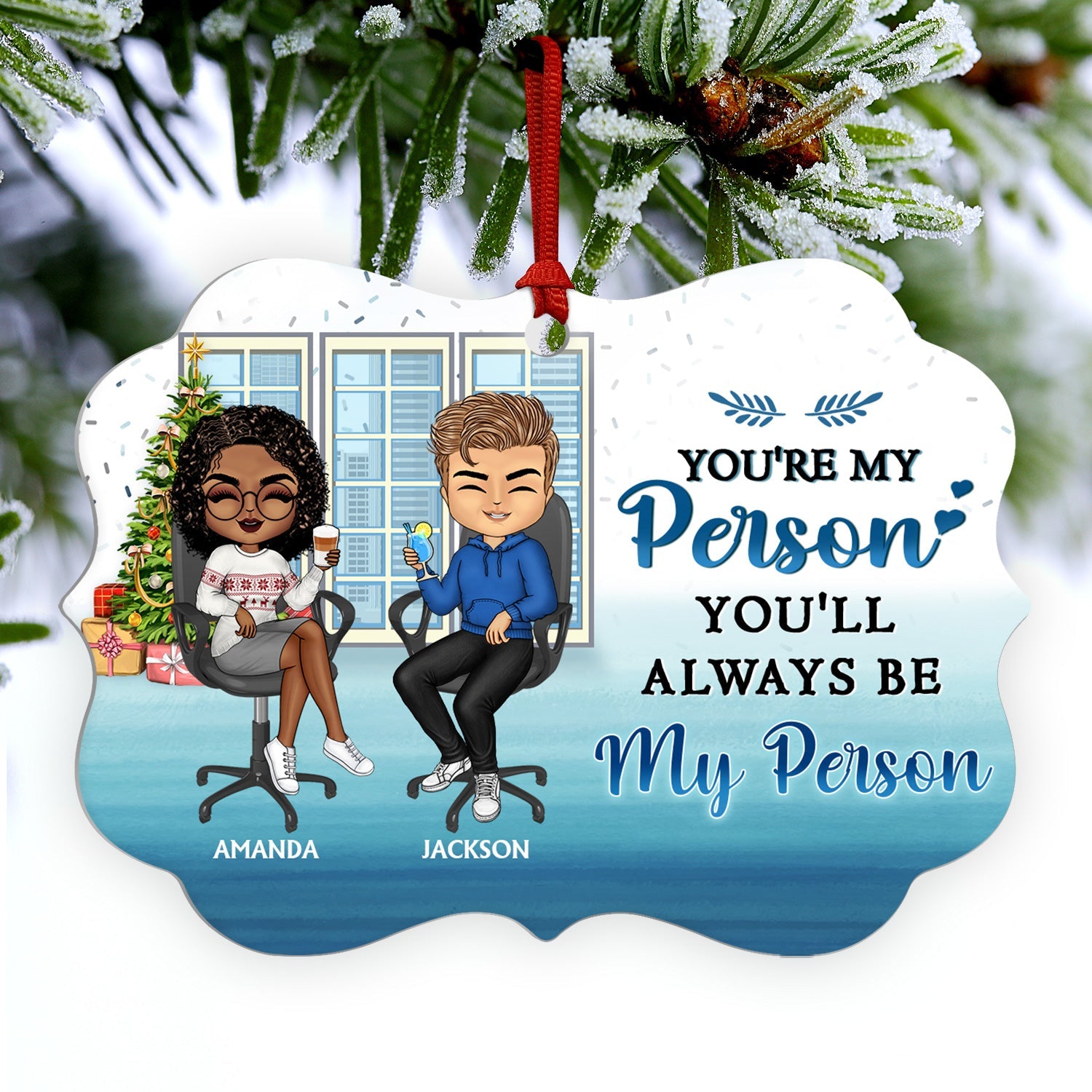 Work Made Us Colleagues - Christmas Gift For Co-workers And Best Friends - Personalized Custom Aluminum Ornament