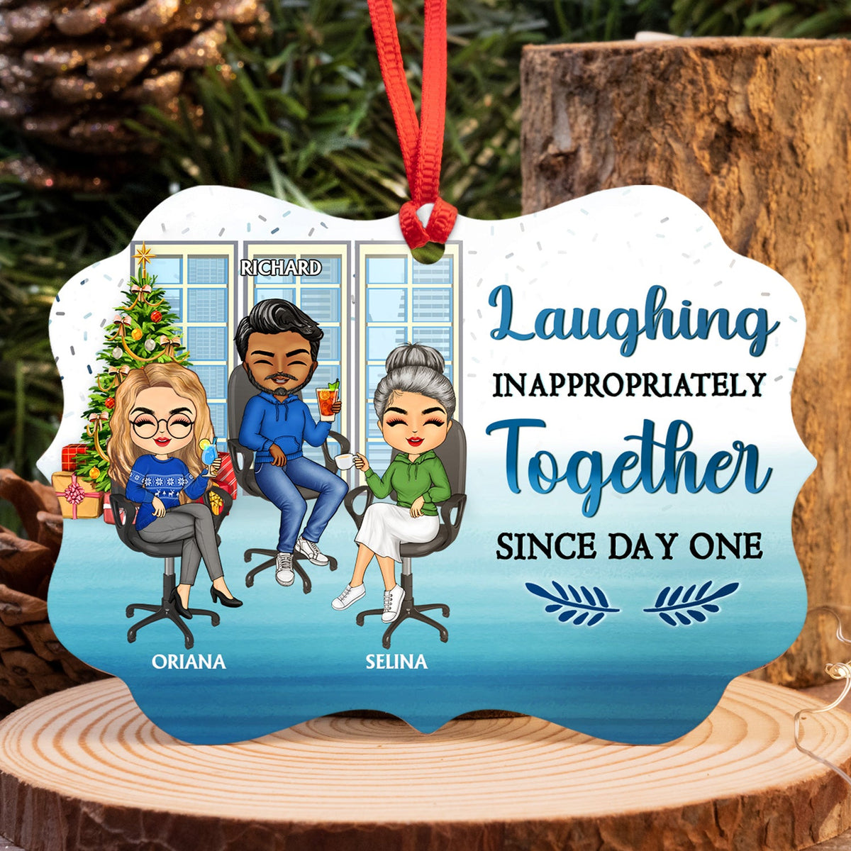 Work Made Us Colleagues - Christmas Gift For Co-workers And Best Friends - Personalized Custom Aluminum Ornament