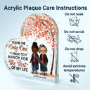 Family Chibi Couple Annoy For The Rest Of My Life - Gift For Couples - Personalized Custom Heart Shaped Acrylic Plaque