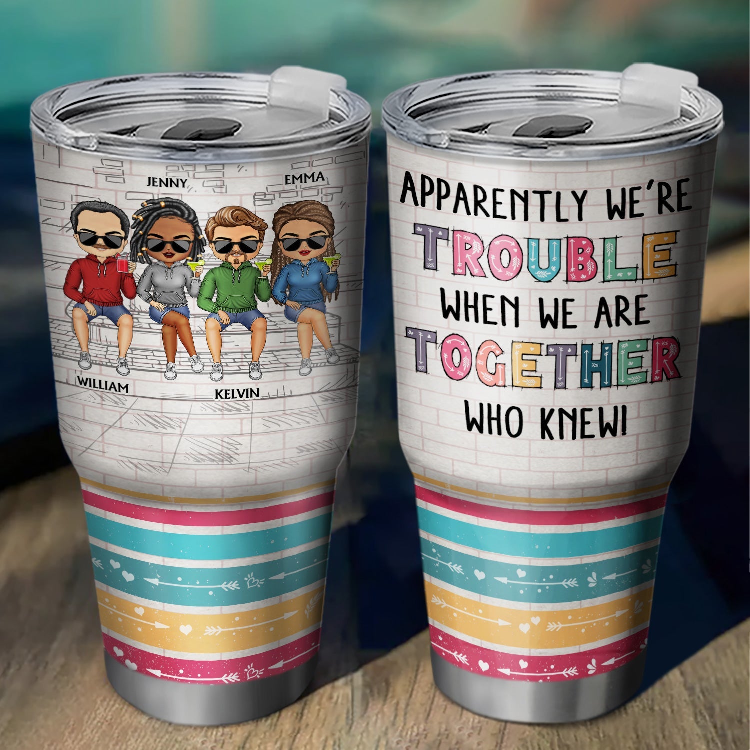 We're Not Sugar And Spice And Everything Nice We're Sage And Hood White Best Friends - Bestie BFF Gift - Personalized Custom 30 Oz Tumbler