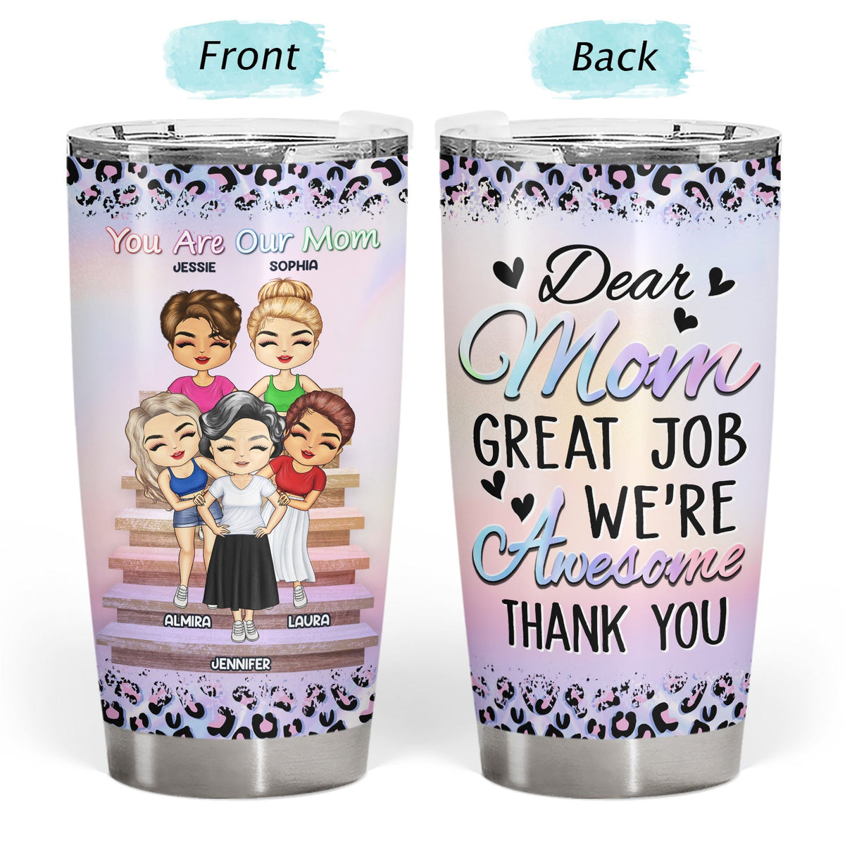 The Love Between A Mother & Daughters Is Forever - Birthday, Loving Gift For Mommy, Mother, Grandma, Grandmother - Personalized Custom Tumbler