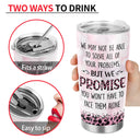 Through Thick & Thin I Promise Chibi - Funny, Anniversary, Birthday Gift For Bestie, Friend, Sibling - Personalized Tumbler