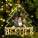 Besties Forever - Christmas Gift For Friends, Siblings, Family - Personalized Custom Shaped Acrylic Ornament