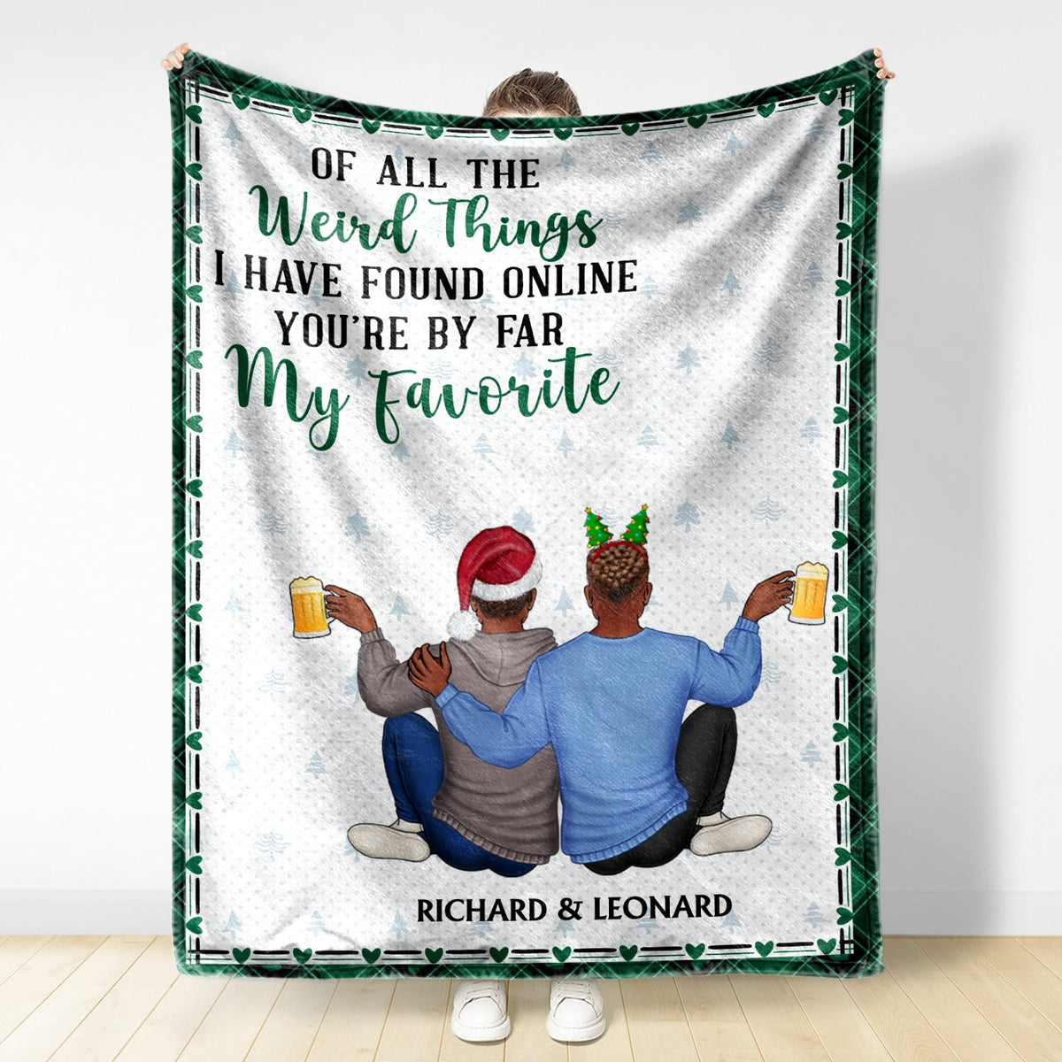 Of All The Weird Things - Anniversary, Loving Gift For Couples, Husband, Wife - Personalized Fleece Blanket