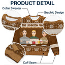 Flat Art Version 2 - Christmas, Funny Gift For Family, Couple, Dad, Mom, Grandpa, Grandma - Personalized Unisex Ugly Sweater