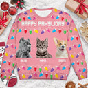 Custom Photo Feliz Navidog Lights - Christmas Gift For Dog Lovers, Cat Lovers - Personalized Unisex Ugly Sweater