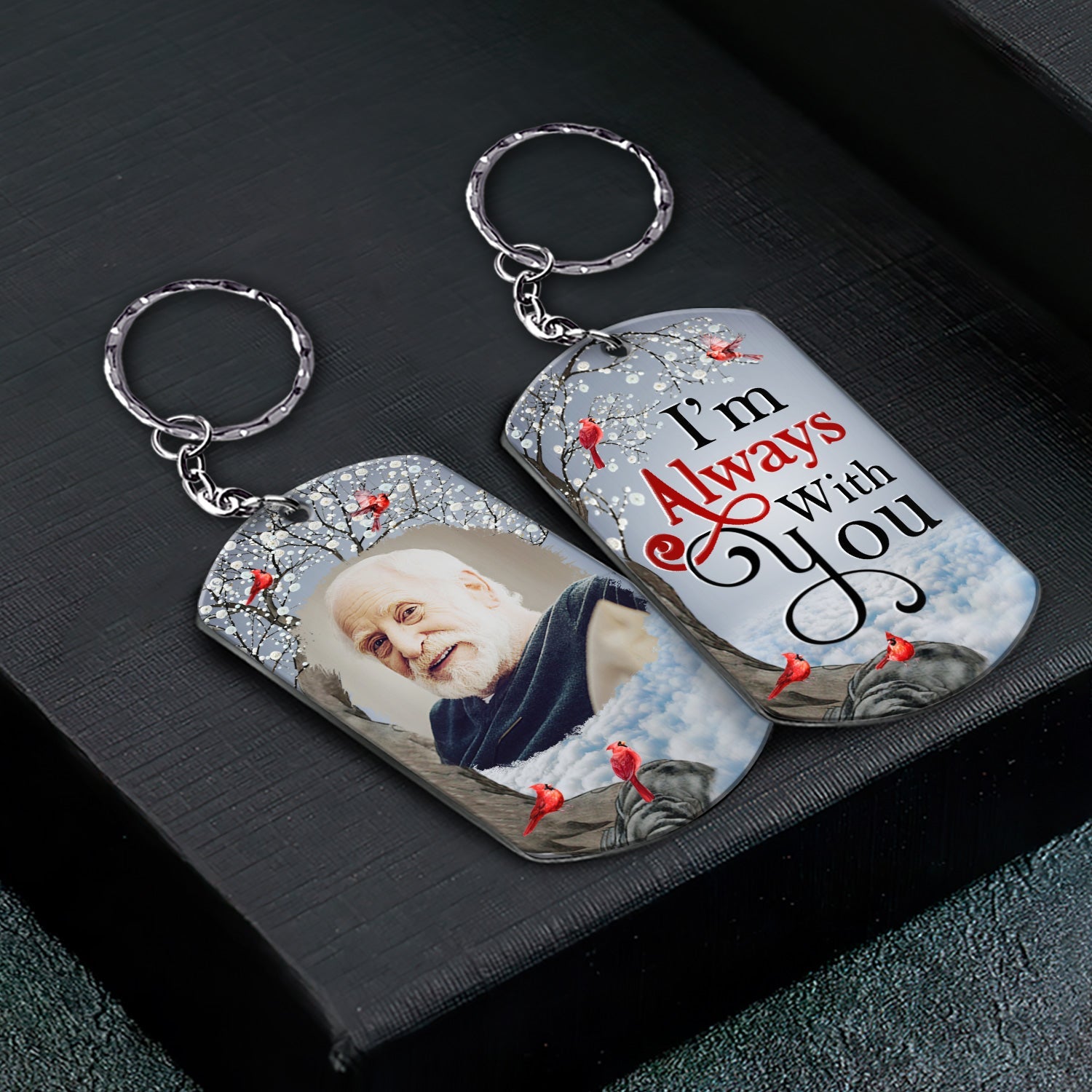 Custom Photo I'll Carry You - Memorial Gift For Family, Siblings, Friends - Personalized Aluminum Keychain