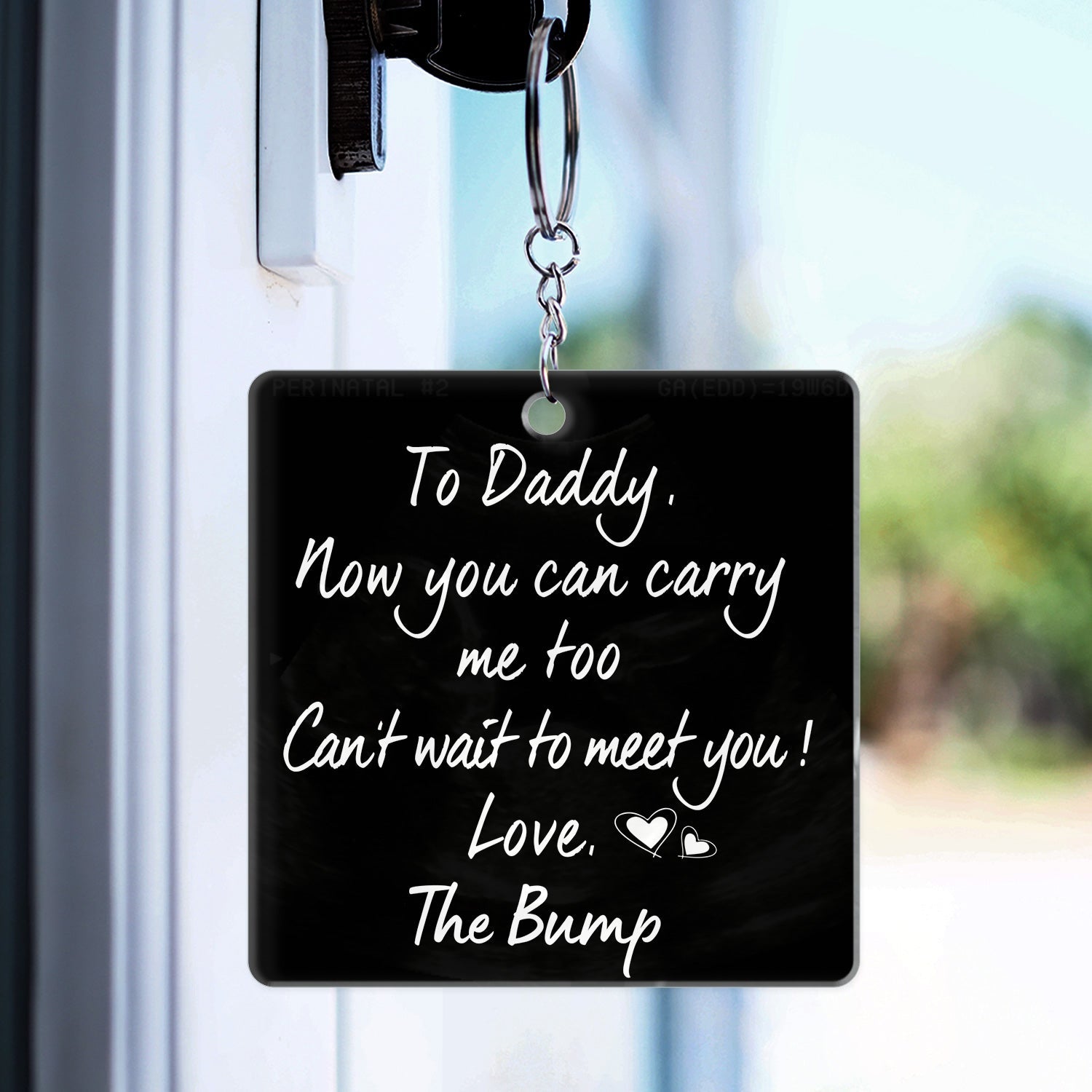 Custom Photo To Daddy Now You Can Carry Me Too - Gift For Dad, Father, New Parents - Personalized Acrylic Keychain