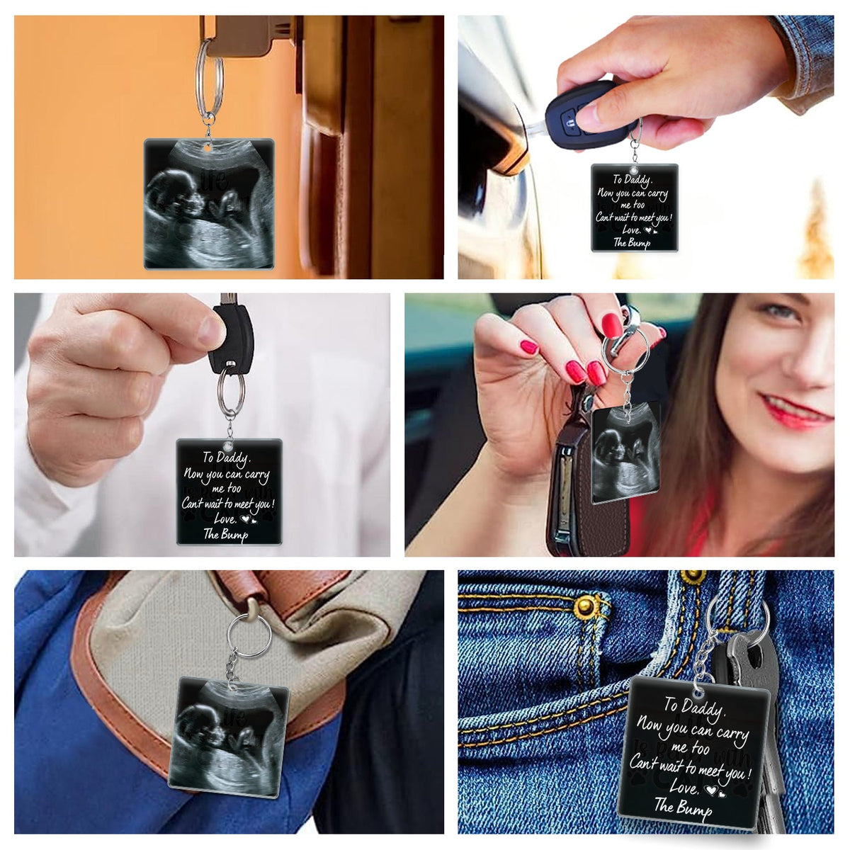 Custom Photo To Daddy Now You Can Carry Me Too - Gift For Dad, Father, New Parents - Personalized Acrylic Keychain