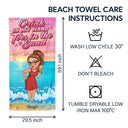 Tanned And Tipsy - Travel, Vacation Gift For Woman, Beach Lovers - Personalized Beach Towel