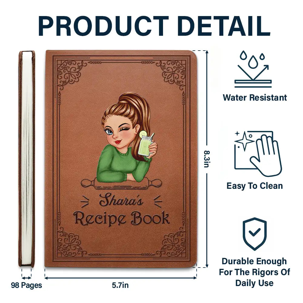 My Leather Recipe Cookbook - Personalized Leather Journal