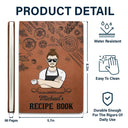 Man Cartoon Recipe Cookbook - Personalized Leather Journal