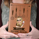 Woman Recipe Cookbook - Personalized Leather Journal