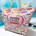 Bless To Be Called Grandma Nana Mom - Personalized Beach Bag