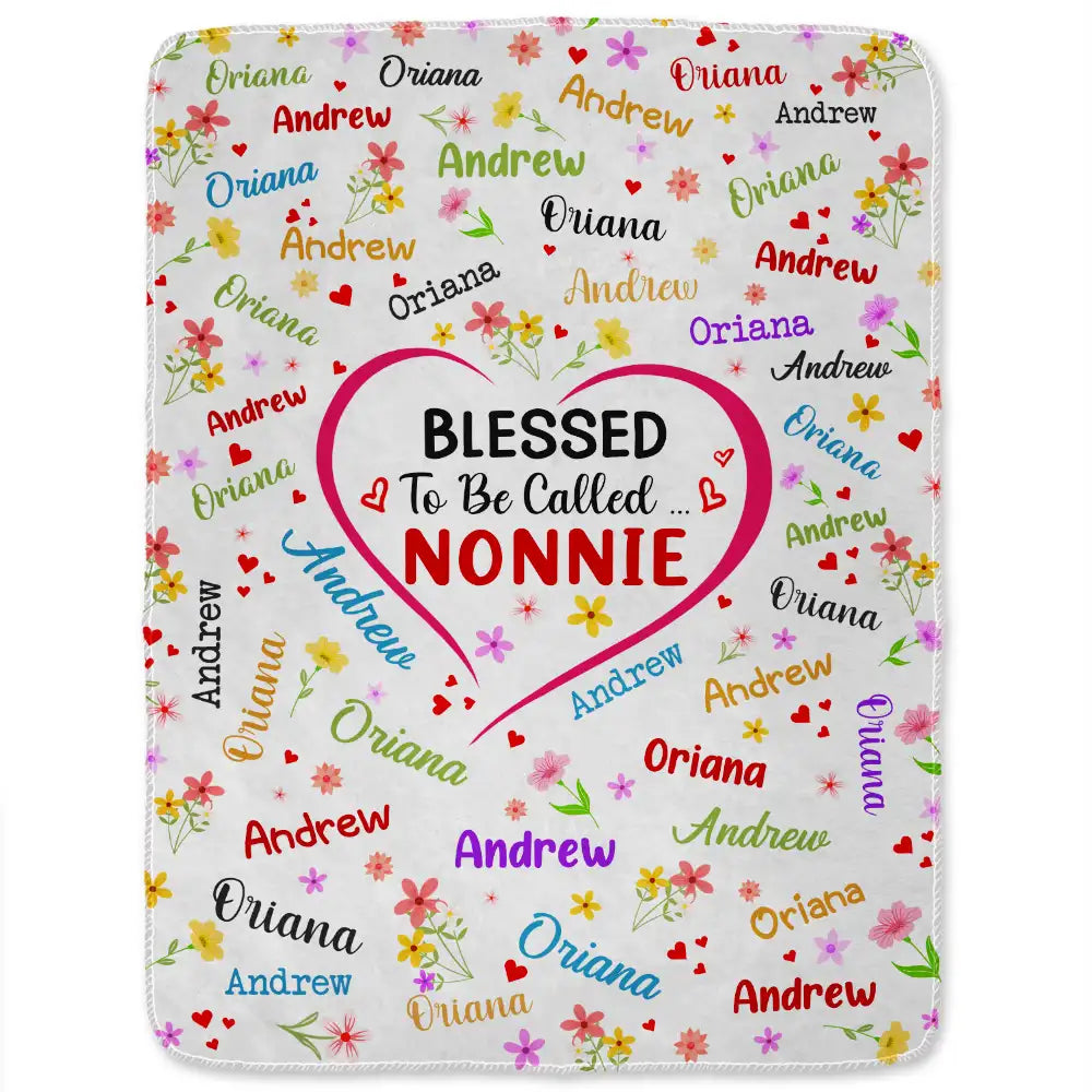 Blessed To Be Called Grandma Nana - Personalized Fleece Blanket, Sherpa Blanket