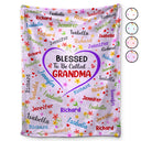 Blessed To Be Called Grandma Nana - Personalized Fleece Blanket, Sherpa Blanket