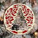 Family Names On The Christmas Tree - Personalized 2-Layered Mix Ornament