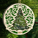 Family Names On The Christmas Tree - Personalized 2-Layered Mix Ornament