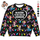 Custom Photo Blessed To Be Called Grandma Nana Mom - Personalized Unisex Ugly Sweater