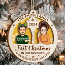 First Christmas In Our New Home - Personalized 2-Layered Wooden Ornament