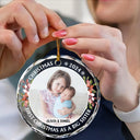 Custom Photo,Christmas,New baby,Gift For Sisters,Gift For Brothers,Gift For Kids,Happy - First Christmas As A Big Sister - Personalized Circle Glass Ornament