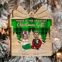 Family, Couple - Family Is The Greatest Christmas Gift - Personalized 2-Layered Wooden Ornament