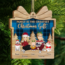 Family, Couple - Family Is The Greatest Christmas Gift - Personalized 2-Layered Wooden Ornament