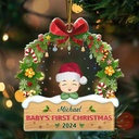 Parents, New baby - Merry Baby First Christmas - Personalized Custom Shaped Acrylic Ornament