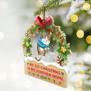 Cat Lovers - Hanging Cat On The Naughty List - Personalized Custom Shaped Acrylic Ornament