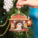 Christmas,Pet Lovers,Dog Lovers,Cat Lovers,Happy - Merry Christmas Happy Pawlidays - Personalized Custom Shaped Acrylic Ornament