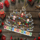 Gift For Grandparents - Custom Photo Our Grandkids Christmas Tree - Personalized Custom Shaped Acrylic Ornament