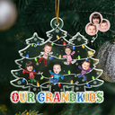 Gift For Grandparents - Custom Photo Our Grandkids Christmas Tree - Personalized Custom Shaped Acrylic Ornament