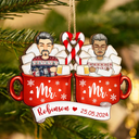 Gift For Couples - Christmas Husband And Wife Together - Personalized Wooden Cutout Ornament