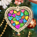 Gift For Grandparents, Gift For Kids - The Love Between Grandma And Grandchildren Is Forever - Personalized 2-Layered Mix Ornament