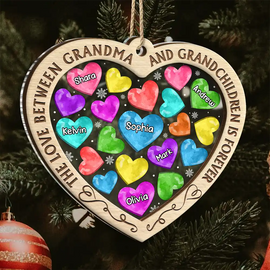 Gift For Grandparents, Gift For Kids - The Love Between Grandma And Grandchildren Is Forever - Personalized 2-Layered Mix Ornament