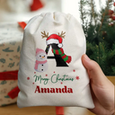 Christmas,Continue Shopping,Family,Parents,Gift For Kids,Happy - Name Monogram Snowman Merry Christmas - Personalized Favor Bag