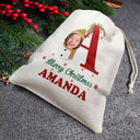 Christmas,Continue Shopping,Family,Parents,Gift For Kids,Happy,Custom Photo - Custom Photo Monogram Snowman Merry Christmas - Personalized Favor Bag